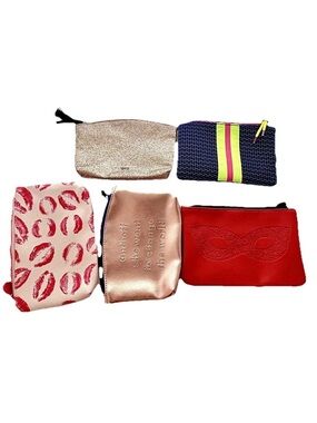 Lot of 5 Ipsy Glam Bag Only  Cosmetic Makeup Lip Masquerade Mask Rose Gold Craft